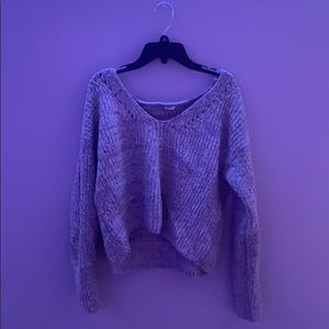 grey cropped sweater